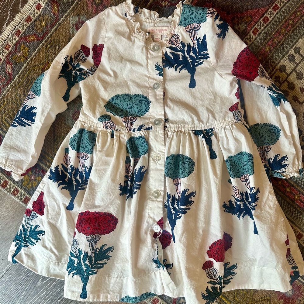 Pink Chicken Ruffled Floral Blouse